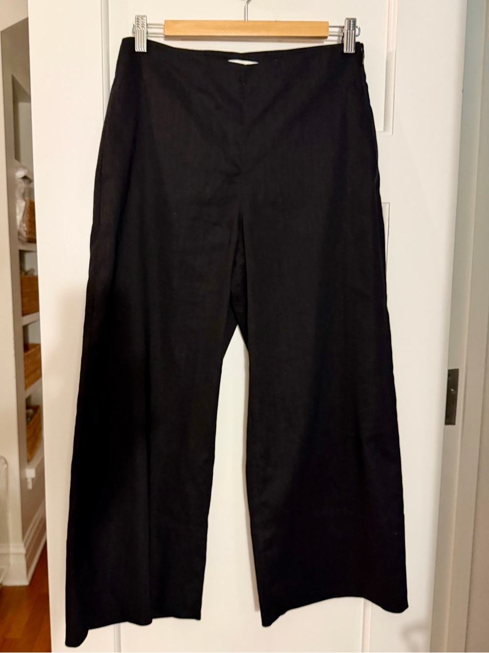 Vince Black Cropped Wide-Leg Pants